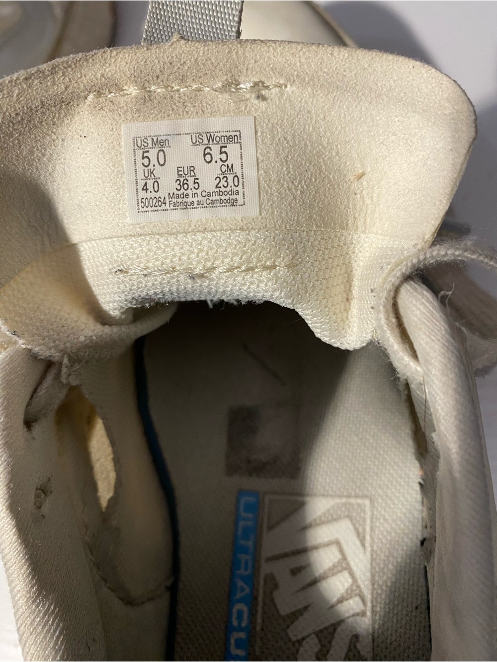Vans UltraRange EXO Off White Silver Sneakers Womens Size 6.5 Mens 5 Shoes⁠ - Picture 5 of 7